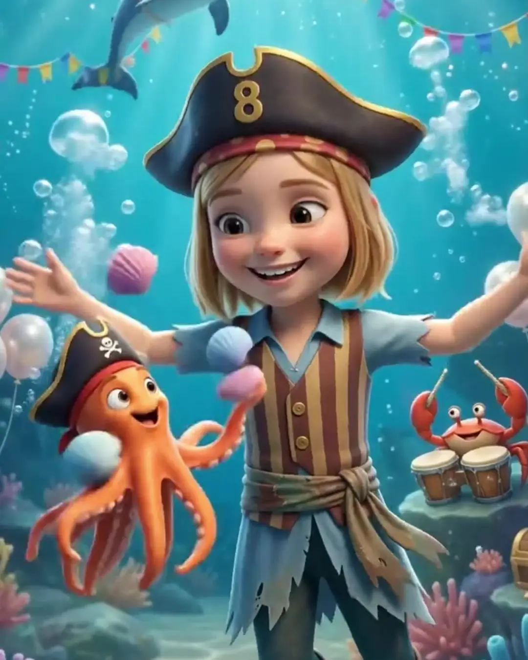 Invitación de cumpleaños: Fondo del Mar